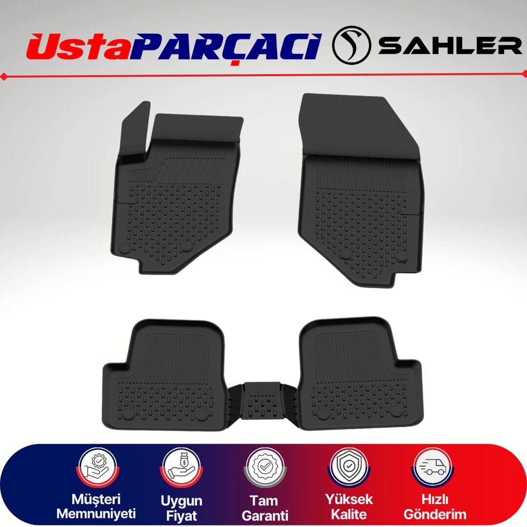 Sahler Ds 3 Crossback 2018+ Uyumlu Araca Özel 4.5D Havuzlu Oto Paspas (5 Parça) Siyah