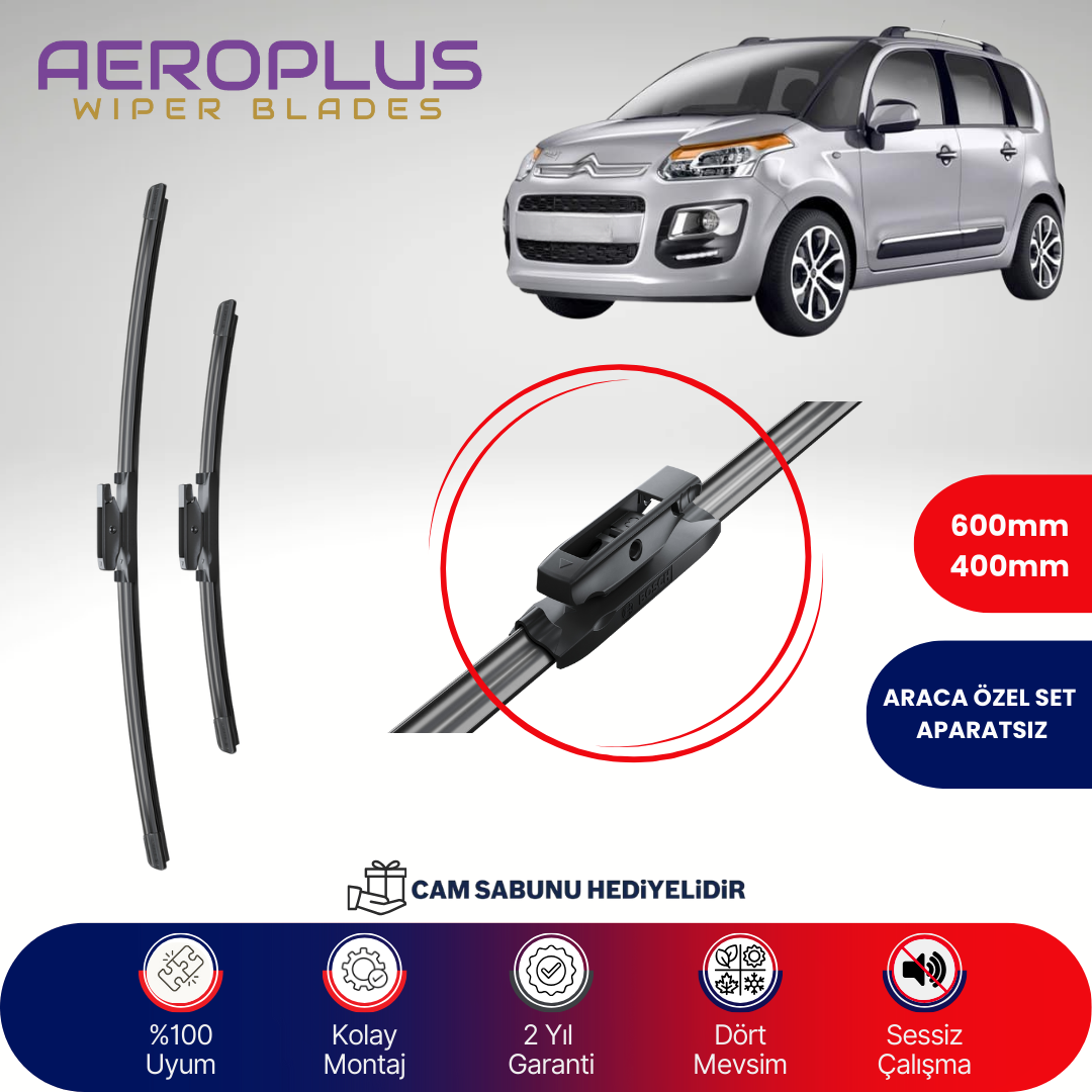 Aeroplus Citroen C3 Picasso 2010-2017 Muz Silecek Takımı