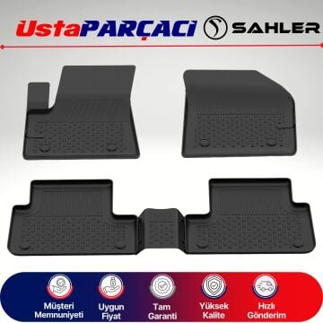 Sahler Ford Tourneo Connect i 2002-2013 Uyumlu Araca Özel 4.5D Havuzlu Oto Paspas (5 Parça) Siyah