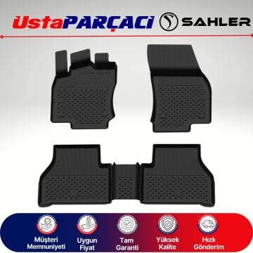 Sahler Ford Tourneo Connect 3 2023+ Uyumlu Araca Özel 4.5D Havuzlu Oto Paspas (5 Parça) Siyah