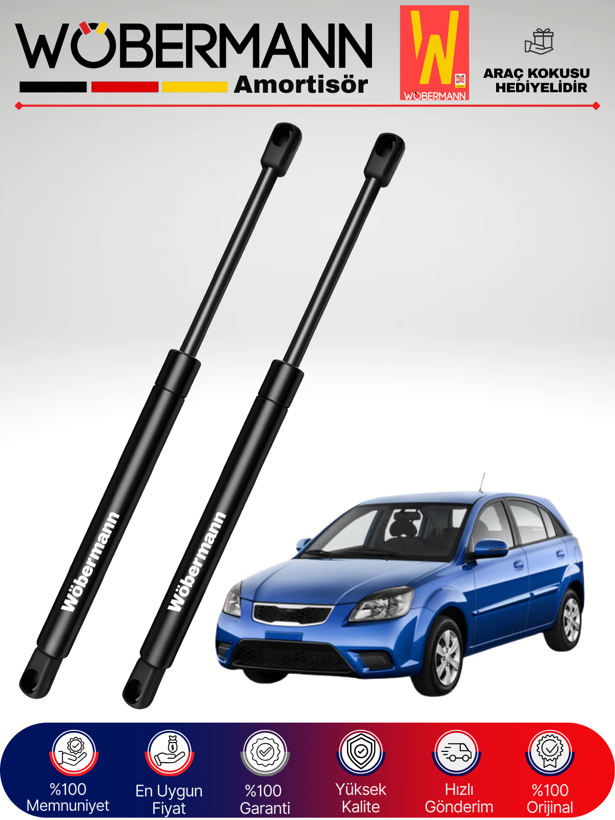 Wöbermann Kia Rio 2 II HB Bagaj Amortisörü Takım Sağ-Sol 2004-2011