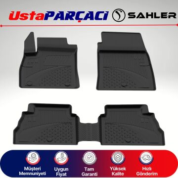 Sahler Ford Courier 2024+ Uyumlu Araca Özel 4.5D Havuzlu Oto Paspas (5 Parça) Siyah