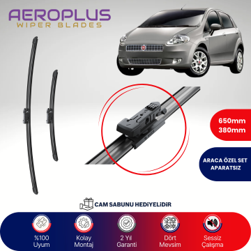 Aeroplus Fiat Grande Punto 2005-2013 Muz Silecek Takımı