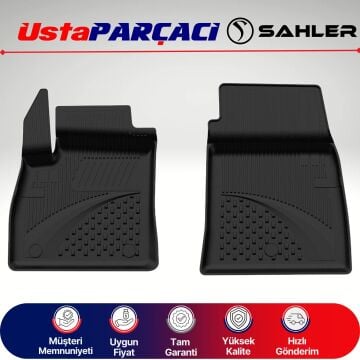 Sahler Ford Transit Courier Van 2024+ Uyumlu Araca Özel 4.5D Havuzlu Oto Paspas (2 Parça) Siyah