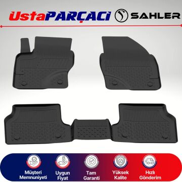 Sahler Ford Focus 2 2005-2010 Uyumlu Araca Özel 4.5D Havuzlu Oto Paspas (5 Parça) Siyah