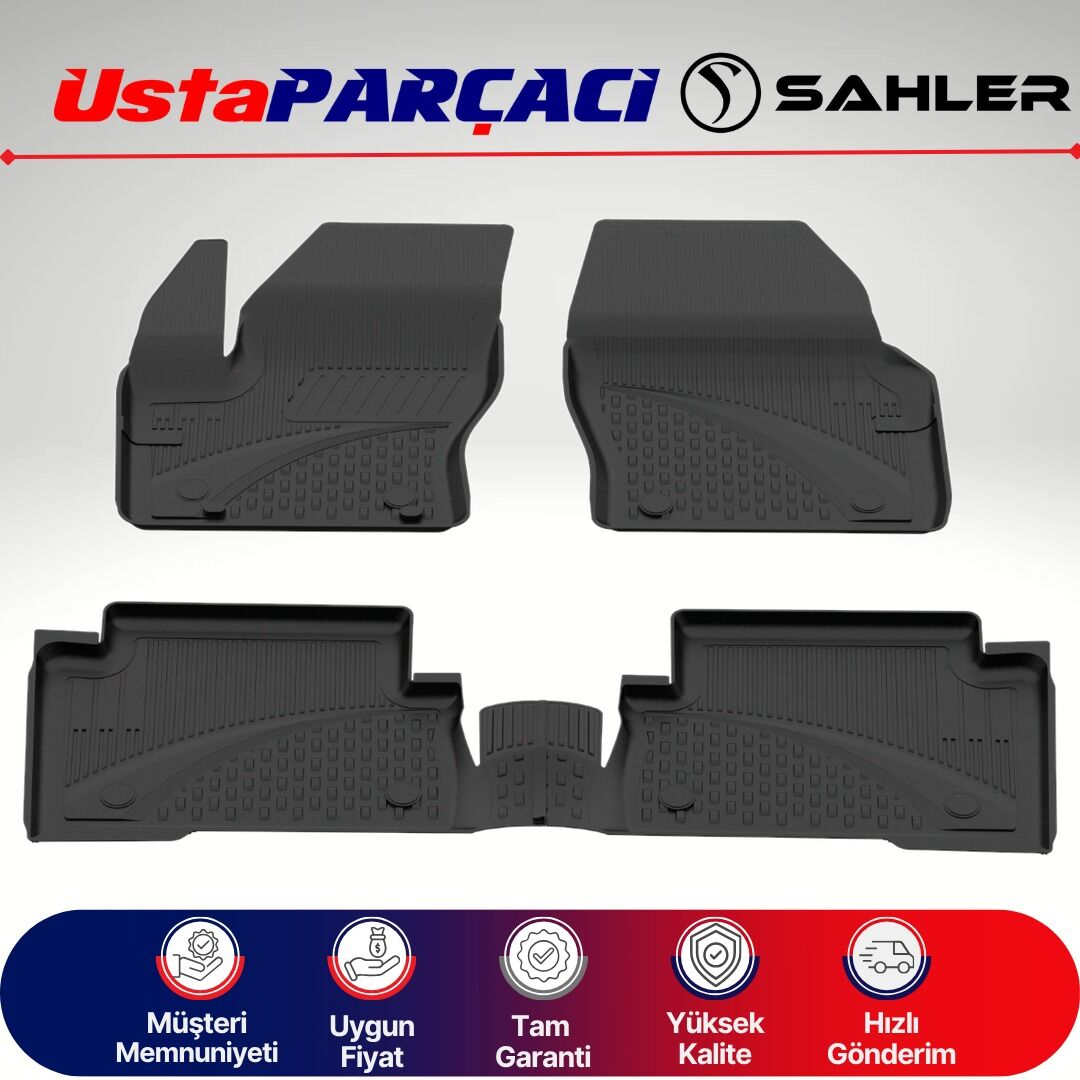 Sahler Ford Kuga 2008-2012 Uyumlu Araca Özel 4.5D Havuzlu Oto Paspas (4 Parça) Siyah
