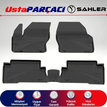 Sahler Ford Kuga 2008-2012 Uyumlu Araca Özel 4.5D Havuzlu Oto Paspas (4 Parça) Siyah