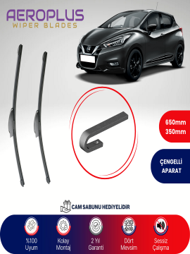 Aeroplus Nissan Micra K14 2017-2024 Muz Silecek Takımı