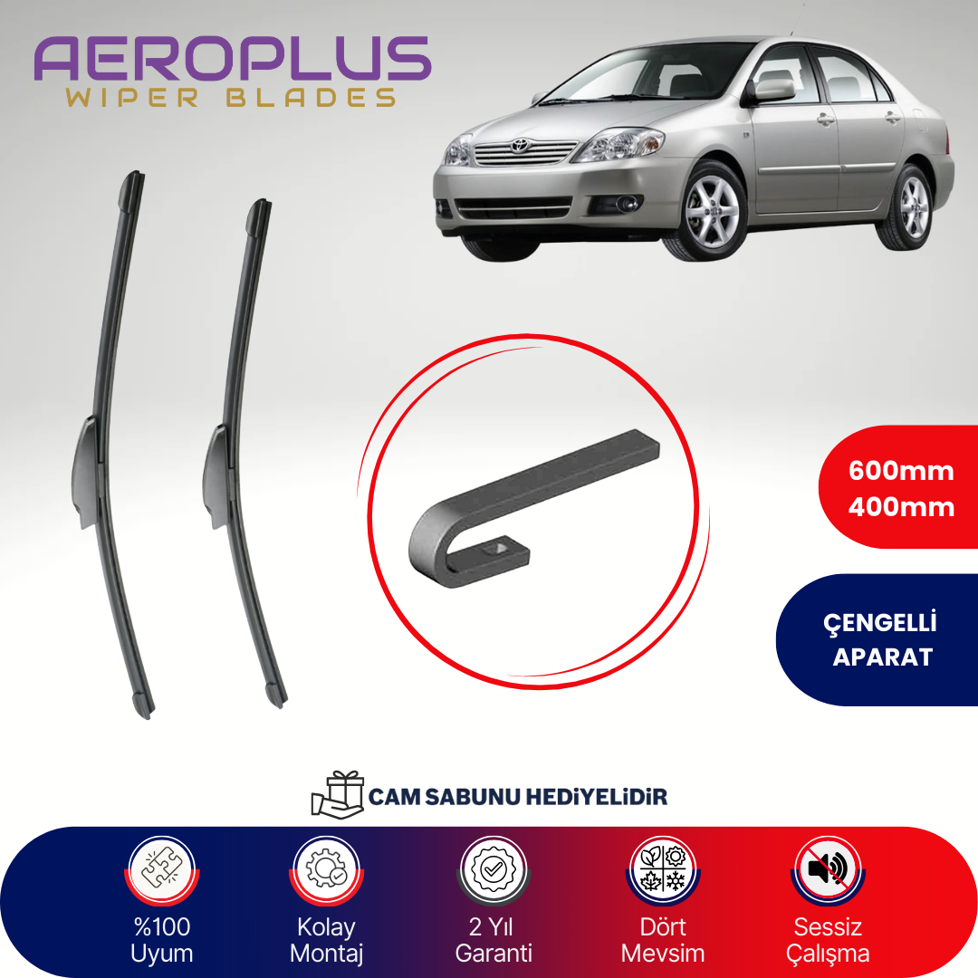 Aeroplus Toyota Corolla 2002-2008 Muz Silecek Takımı