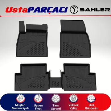 Sahler Ford Puma 2019+ Uyumlu Araca Özel 4.5D Havuzlu Oto Paspas (5 Parça) Siyah