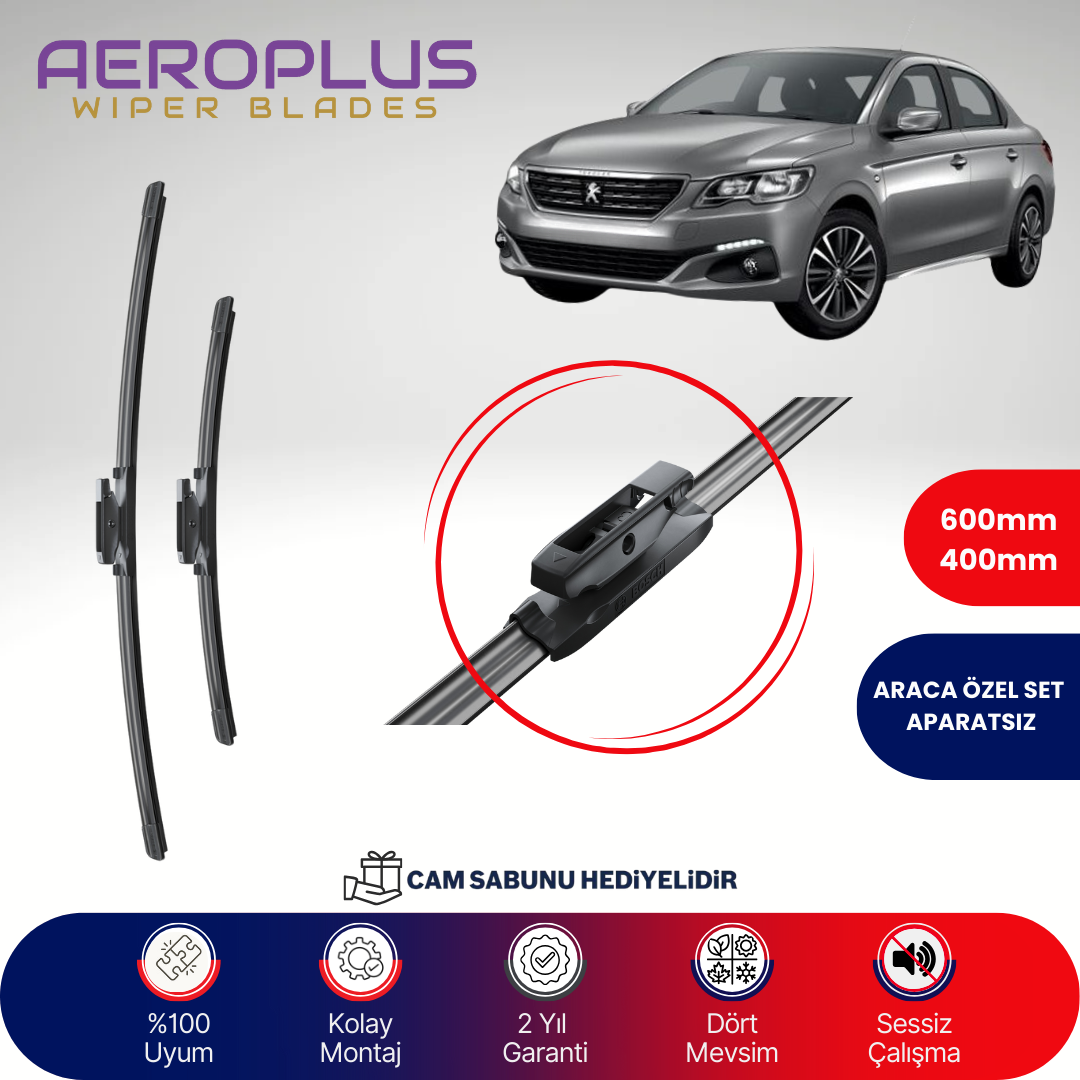 Aeroplus Peugeot 301 2012-2020 Muz Silecek Takımı