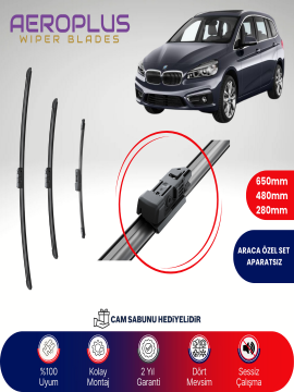 Aeroplus BMW 2 Serisi F46 2015-2021 Ön Arka Muz Silecek Takımı