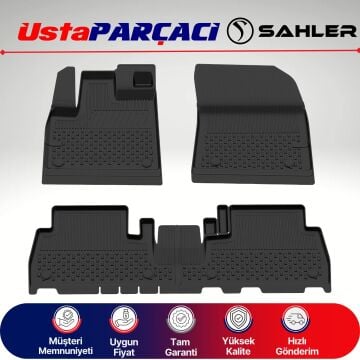 Sahler Doblo32022+ Uyumlu Araca Özel 4.5D Havuzlu Oto Paspas (5 Parça) Siyah