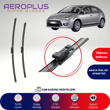Aeroplus Citroen C4 1 2004-2012 Muz Silecek Takımı