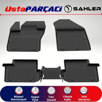 Sahler Fiat Egea Hb / Sw 2016+ Uyumlu Araca Özel 4.5D Havuzlu Oto Paspas (5 Parça) Siyah
