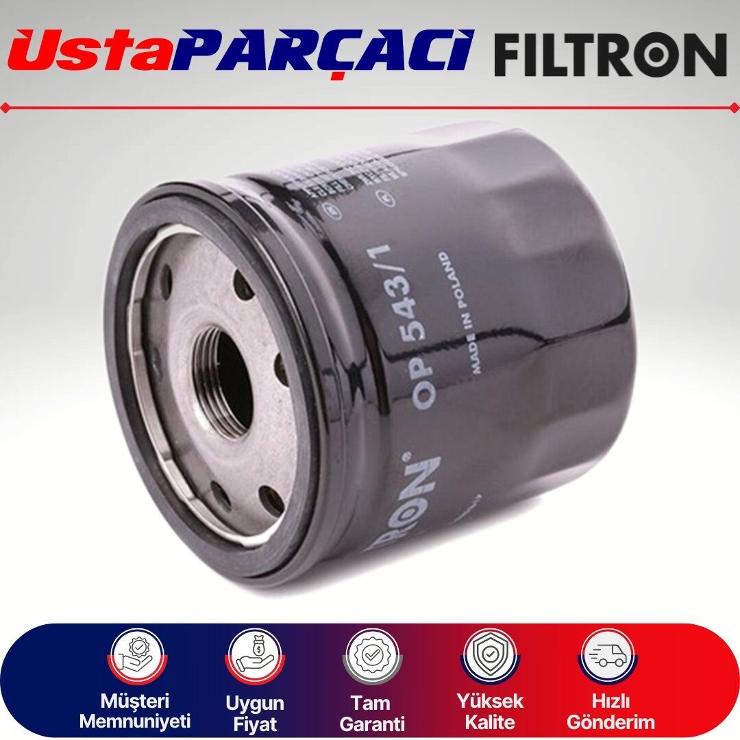 Filtron Ford Custom 2.2 Tdci Yağ Filtresi 2012-2018 OP543/1 BK2Q6714AA