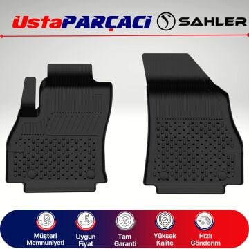 Sahler Fiat Fiorino Van Dizel 2020+ Uyumlu Araca Özel 4.5D Havuzlu Oto Paspas (2 Parça) Siyah