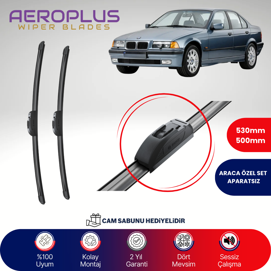 Aeroplus BMW 3 Serisi E36 1990-1998 Muz Silecek Takımı