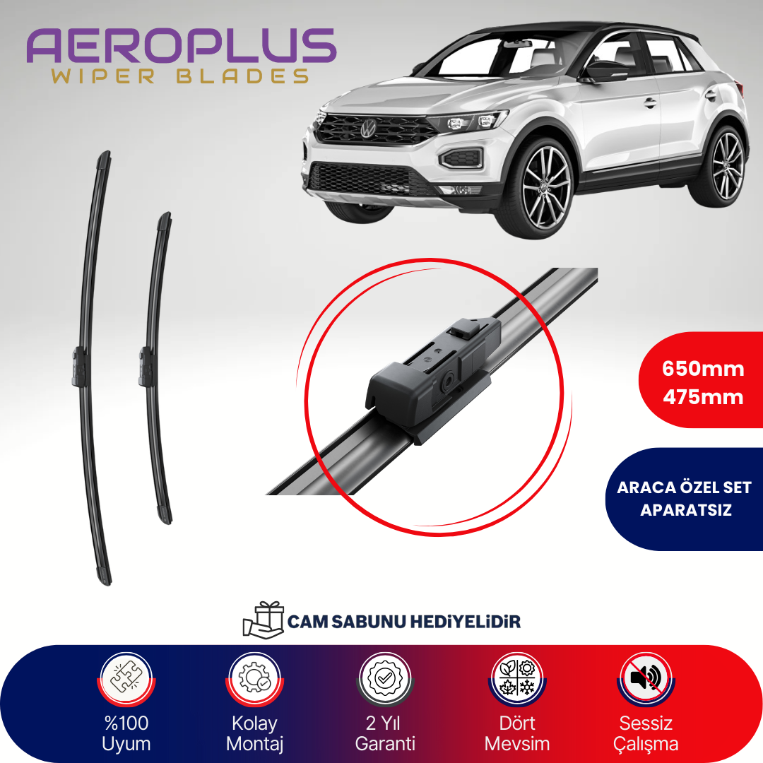 Aeroplus VW T-Roc 2017-2021 Muz Silecek Takımı