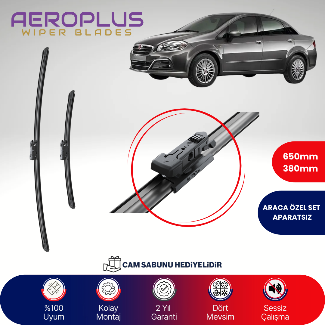 Aeroplus Fiat Linea 2007-2018 Muz Silecek Takımı