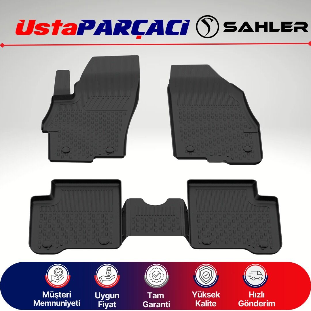 Sahler Fiat Linea 2007-2017 Uyumlu Araca Özel 4.5D Havuzlu Oto Paspas (5 Parça) Siyah
