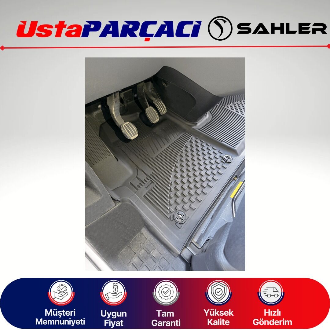 Sahler Fiat Ulysee 2022 ve+ Uyumlu Araca Özel 4.5D Havuzlu Oto Paspas (1 Parça) Siyah