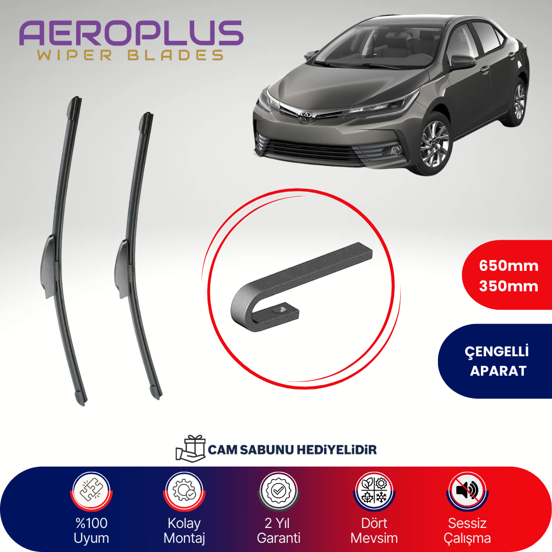 Aeroplus Toyota Corolla 2006-2018 Muz Silecek Takımı