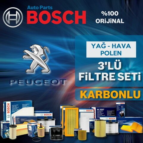 Bosch Peugeot 2008 1.6 BlueHdi Filtre Bakım Seti 2014-2021 3KP