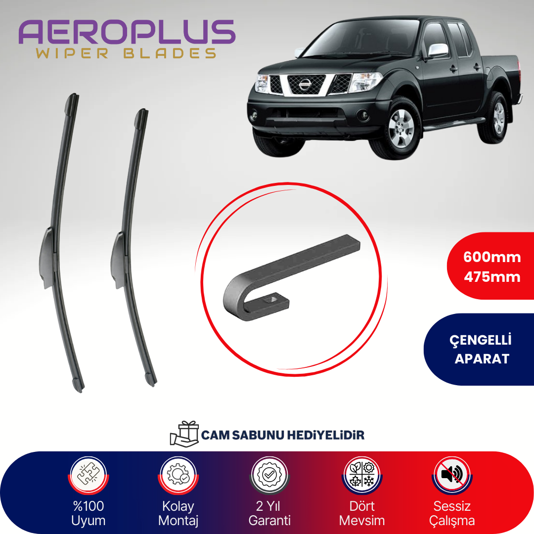 Aeroplus Nissan Navara 2005-2015 Muz Silecek Takımı