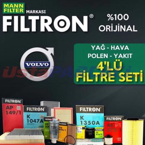 Filtron Volvo S40 1.6 D Dizel Filtre Bakım Seti 2007-2010 4NP