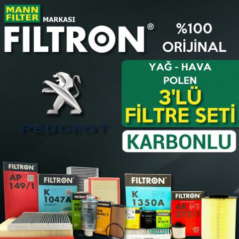 Filtron Peugeot 2008 1.6 BlueHdi Filtre Bakım Seti 2014-2021 3KP