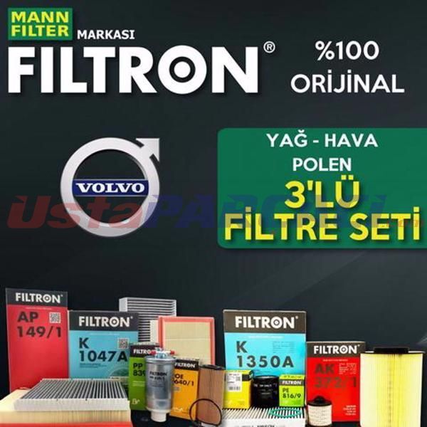 Filtron Volvo S40 1.6 Dizel E4 Filtre Bakım Seti 2007-2010 3NP
