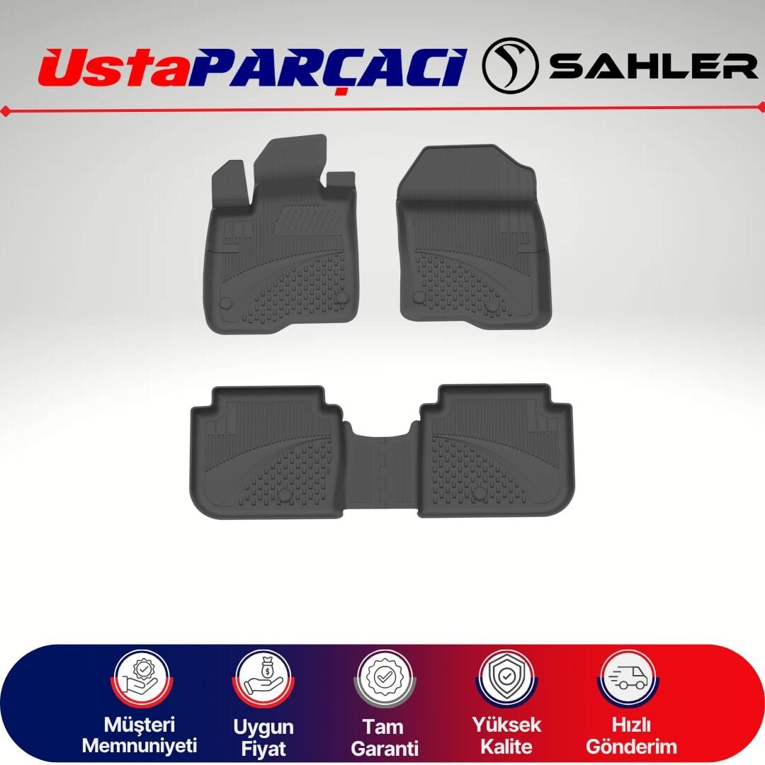 Sahler Honda Cr-V 2024+ Uyumlu Araca Özel 4.5D Havuzlu Oto Paspas (4 Parça) Siyah