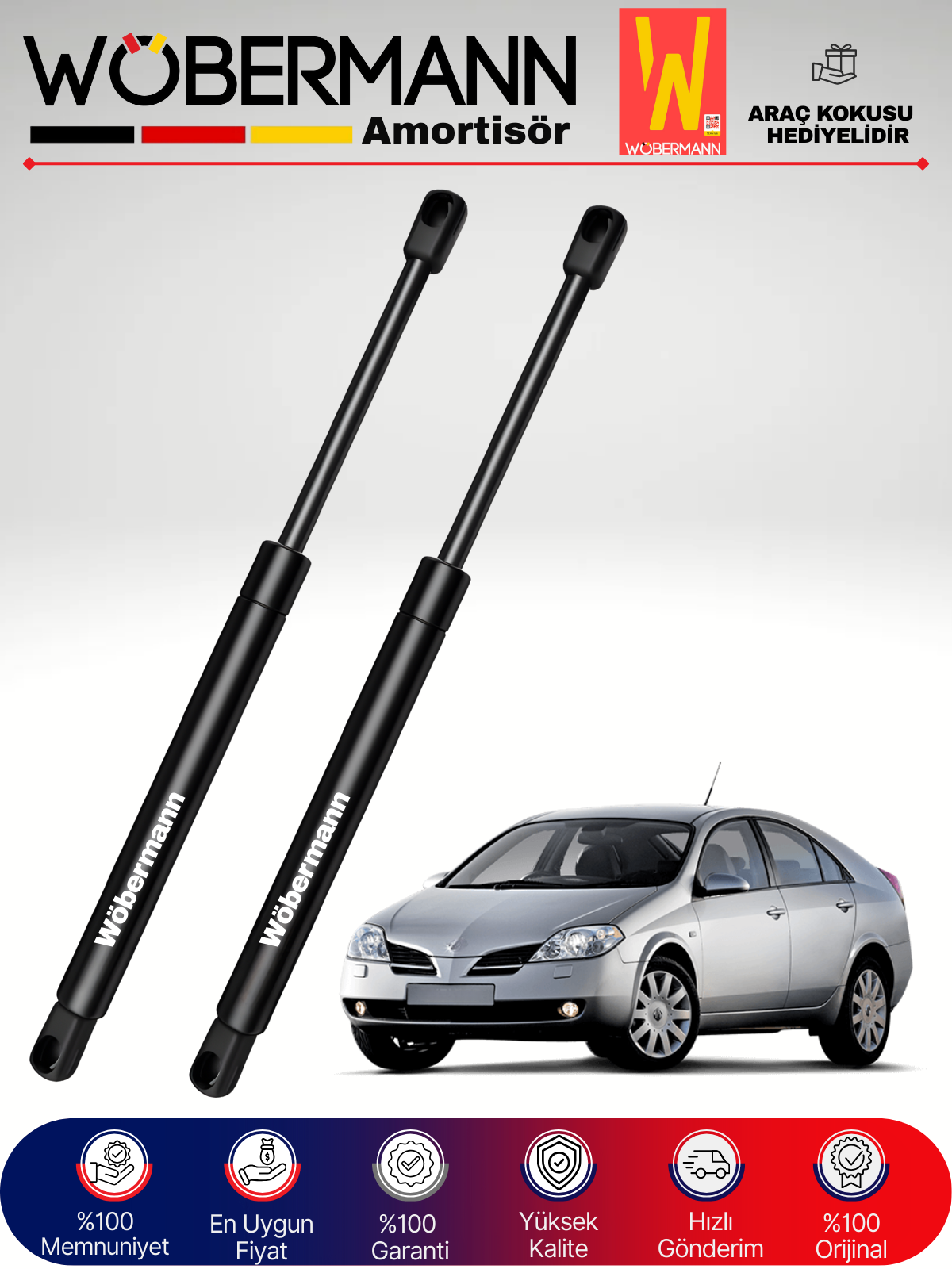 Wöbermann Nissan Primera Sedan Bagaj Amortisörü Takım Sağ-Sol 2003-2010