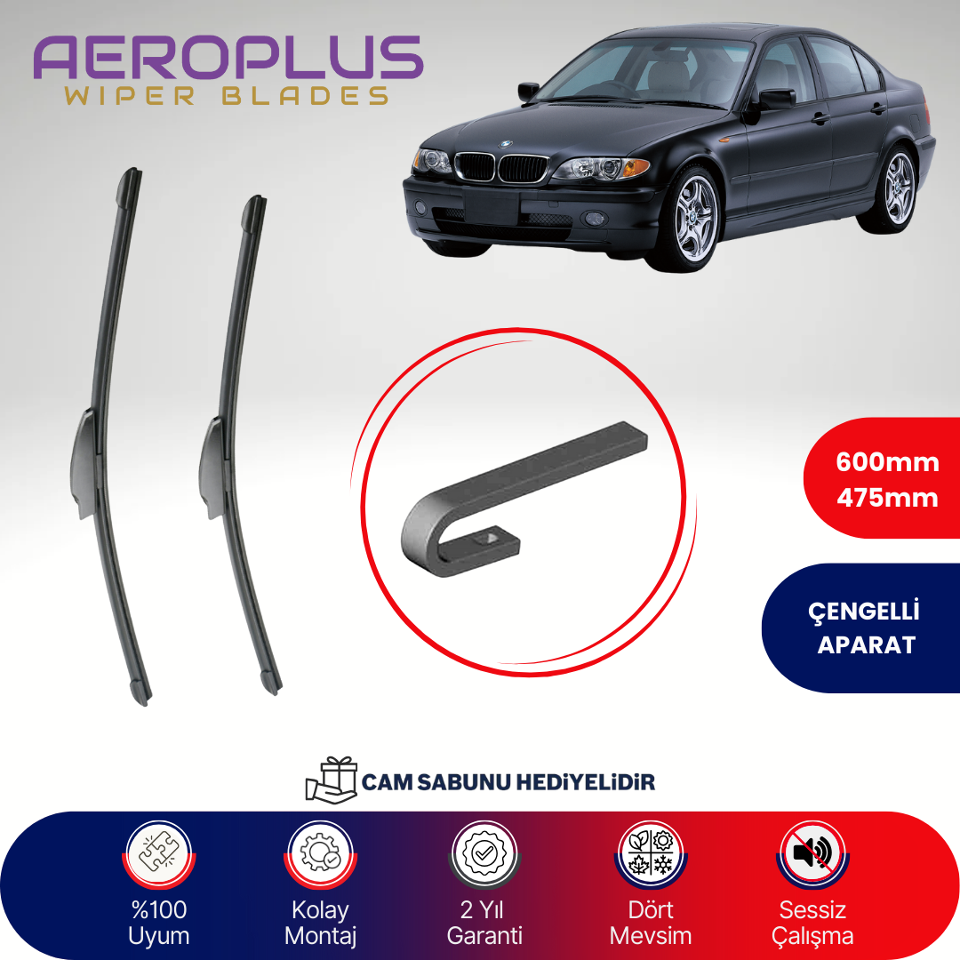 Aeroplus BMW 3 Serisi E46 1998-2005 Muz Silecek Takımı