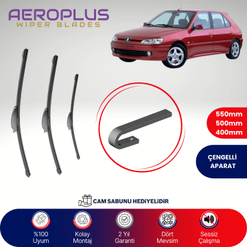 Aeroplus Peugeot 306 1999-2003 Ön Arka Muz Silecek Takımı