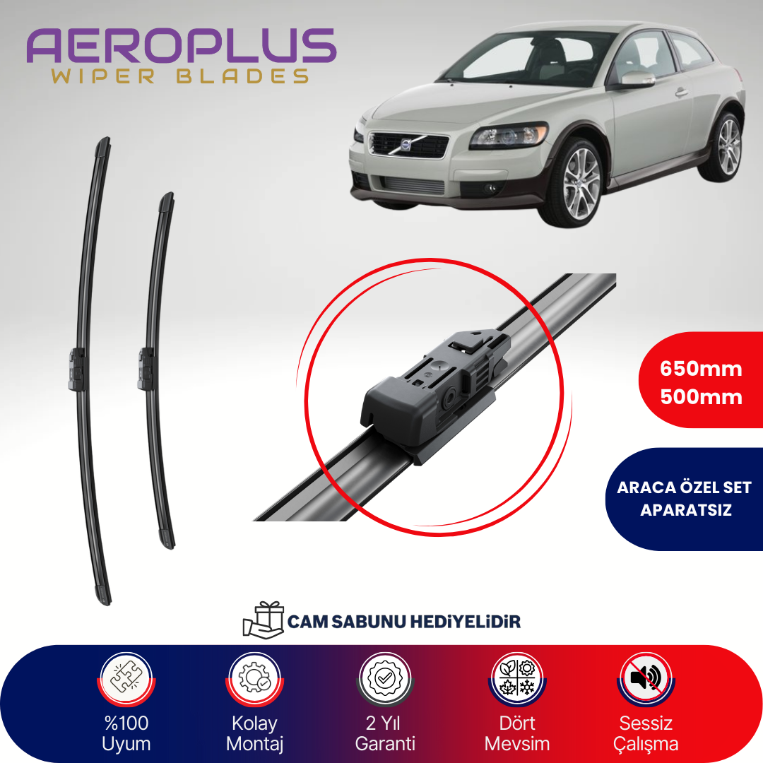 Aeroplus Volvo C30 2006-2010 Muz Silecek Takımı