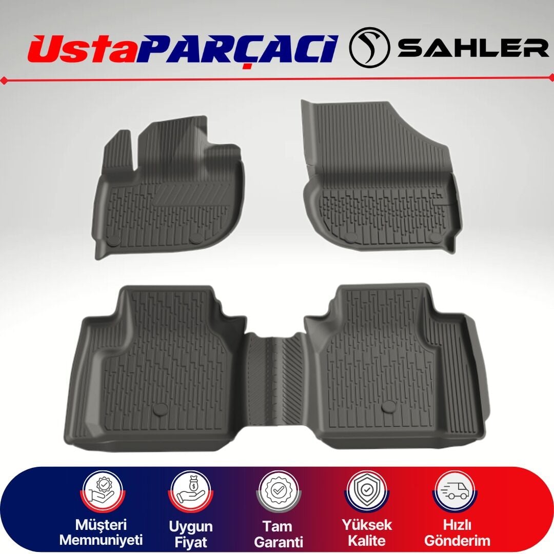 Sahler Honda Hr-V 2022+ Uyumlu Araca Özel 4.5D Havuzlu Oto Paspas (4 Parça) Siyah