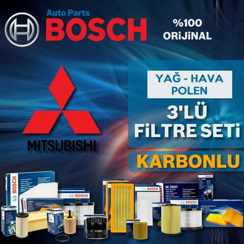 Bosch Mitsubishi Lancer 1.6 Benzin Filtre Bakım Seti 2004-2008 3KP
