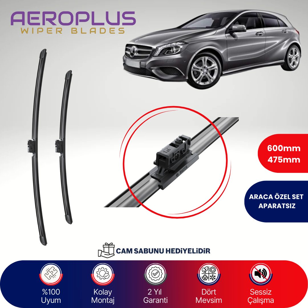 Aeroplus Mercedes A Serisi W176 2015-2018 Muz Silecek Takımı