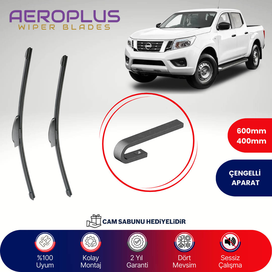 Aeroplus Nissan Navara 2015-2021 Muz Silecek Takımı