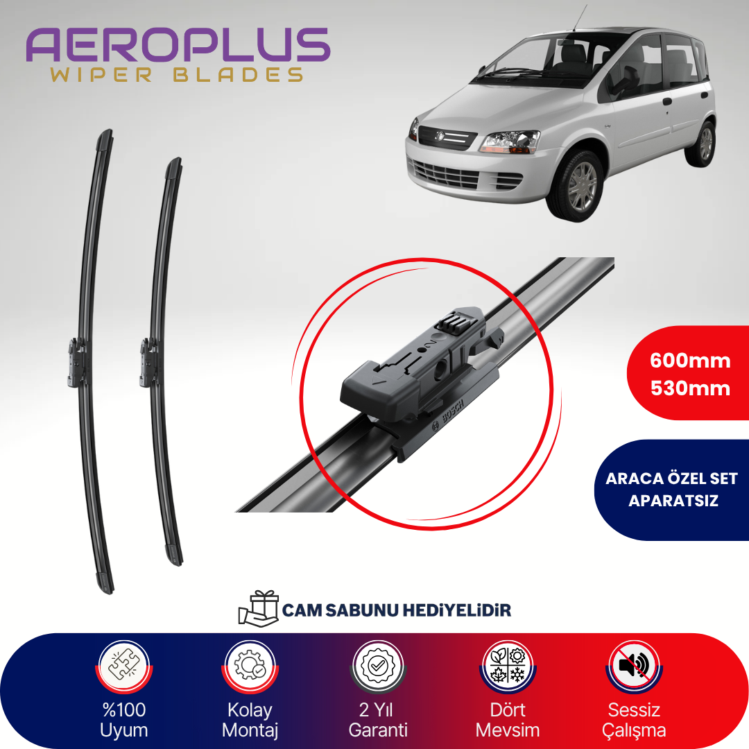 Aeroplus Fiat Multipla 2006-2010 Muz Silecek Takımı
