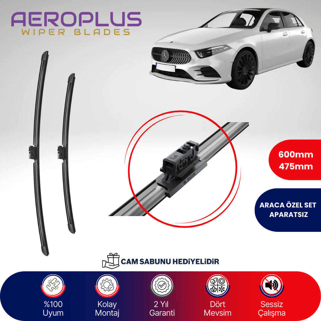 Aeroplus Mercedes A Serisi W177 2018-2022 Muz Silecek Takımı