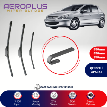 Aeroplus Peugeot 307 2000-2004 Ön Arka Muz Silecek Takımı
