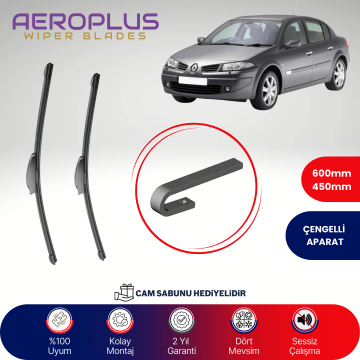 Aeroplus Renault Megane 2 2002-2005 Muz Silecek Takımı