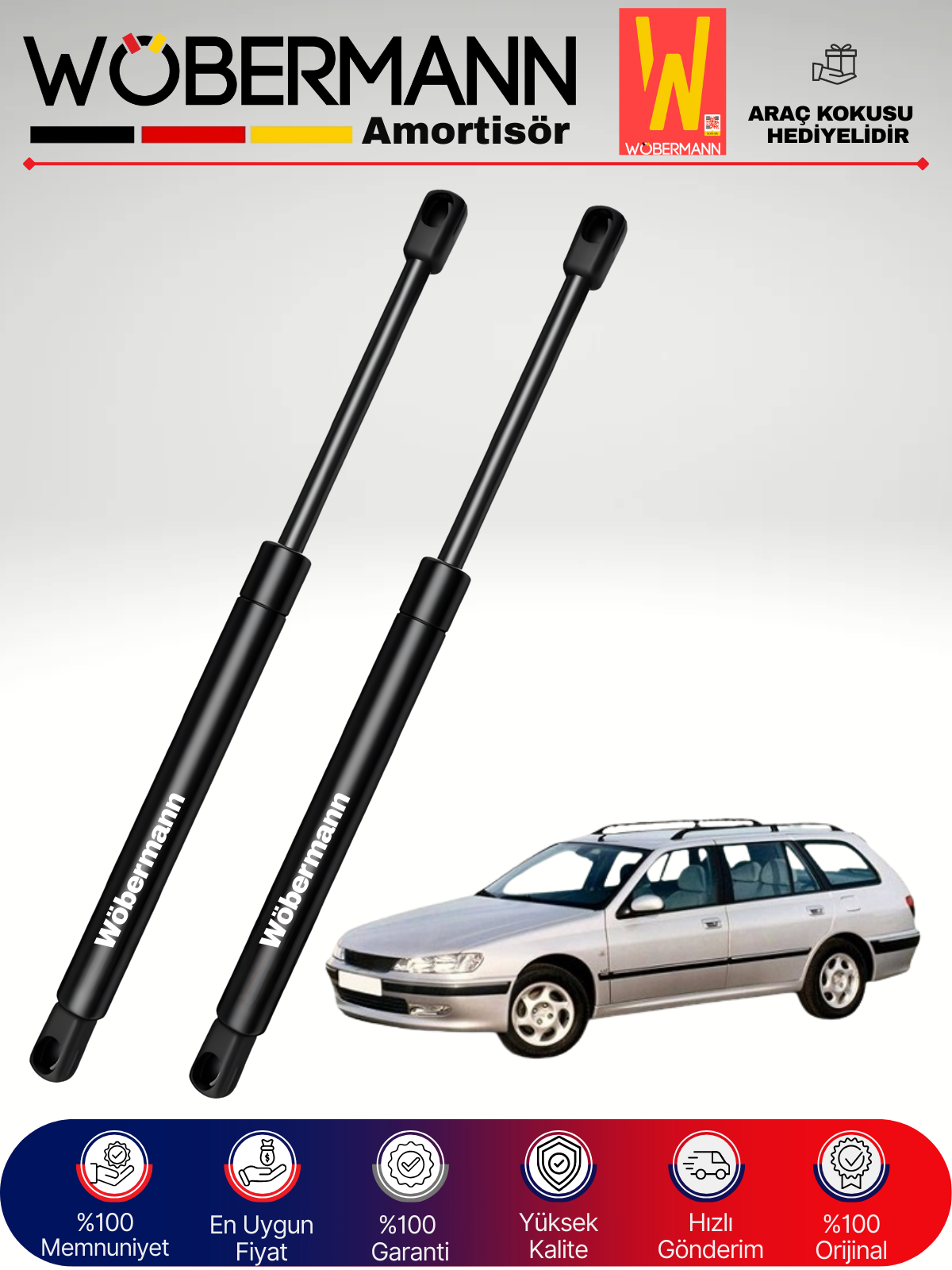 Wöbermann Peugeot 406 SW (550N) Bagaj Amortisörü Takım Sağ-Sol 1996-2004