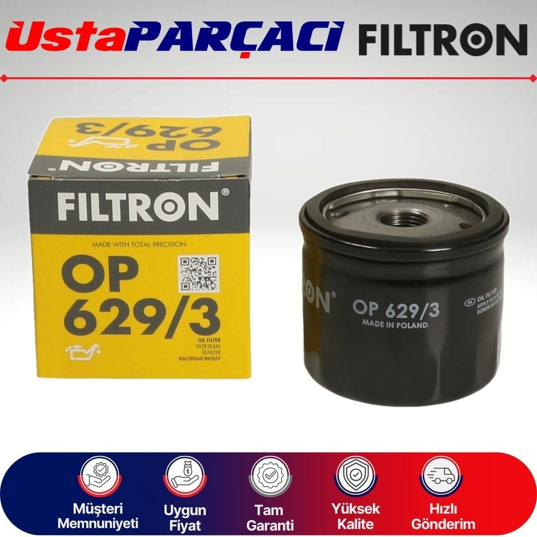 Filtron Ford Focus 4 1.5 Ti-Vct Benzinli Yağ Filtresi 2018-2025 OP629/3 H6BG6714BA