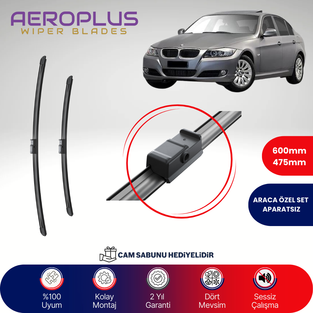 Aeroplus BMW 3 Serisi E90 2009-2013 Muz Silecek Takımı