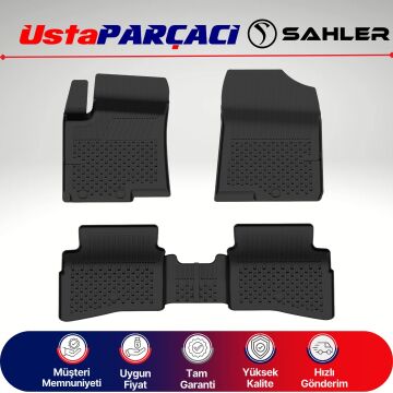 Sahler Kia Rio 2017+ Uyumlu Araca Özel 4.5D Havuzlu Oto Paspas (5 Parça) Siyah