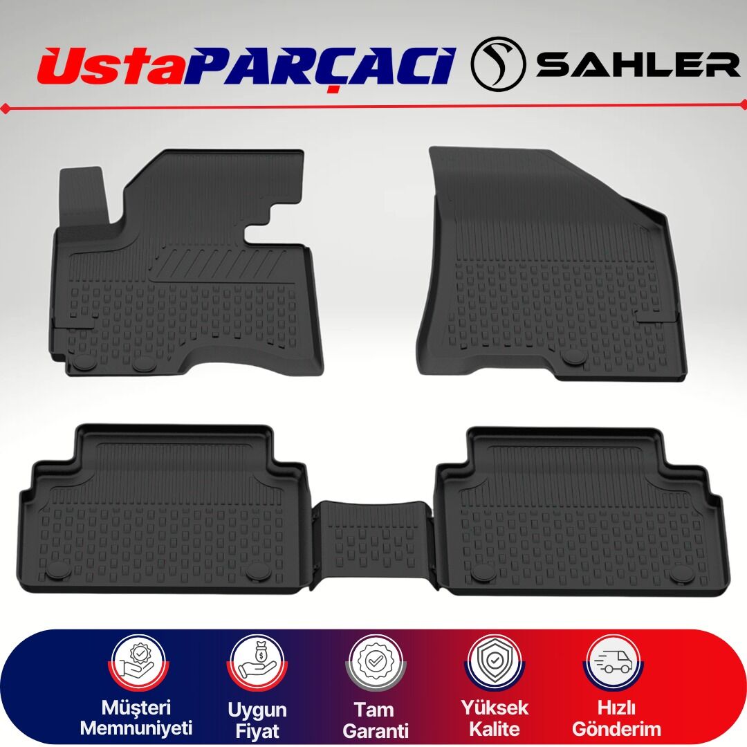 Sahler Kia Sportage 2010-2015 Uyumlu Araca Özel 4.5D Havuzlu Oto Paspas (5 Parça) Siyah
